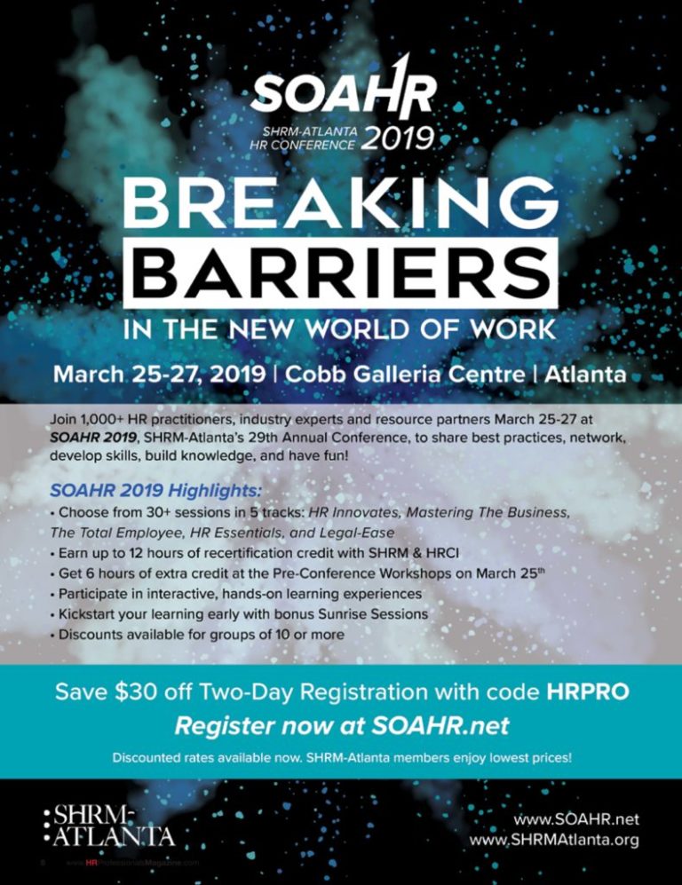 Preview of SHRM-Atlanta SOAHR Conference March 25-27