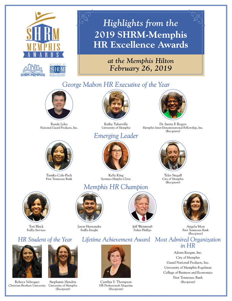 Highlights of the SHRMMemphis HR Excellence Awards February 26