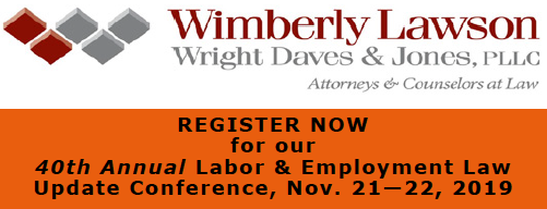 Last Chance to Register for Wimberly Lawson Annual Labor & Employment Law Update Conference in Knoxville November 21-22