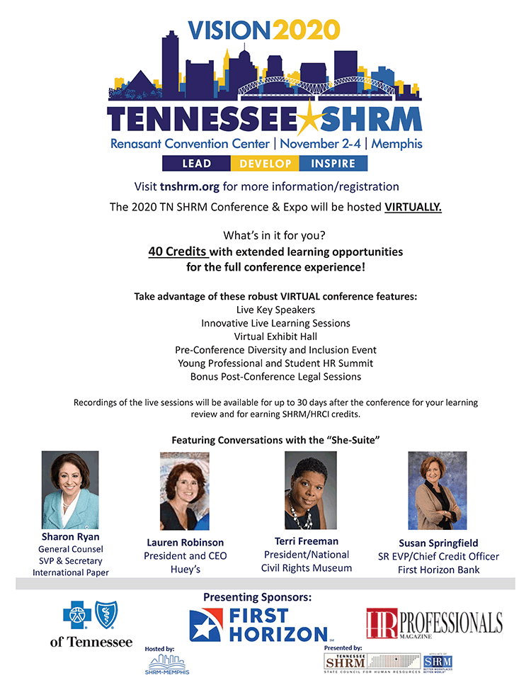Tennessee SHRM Virtual Conference in Memphis November 24