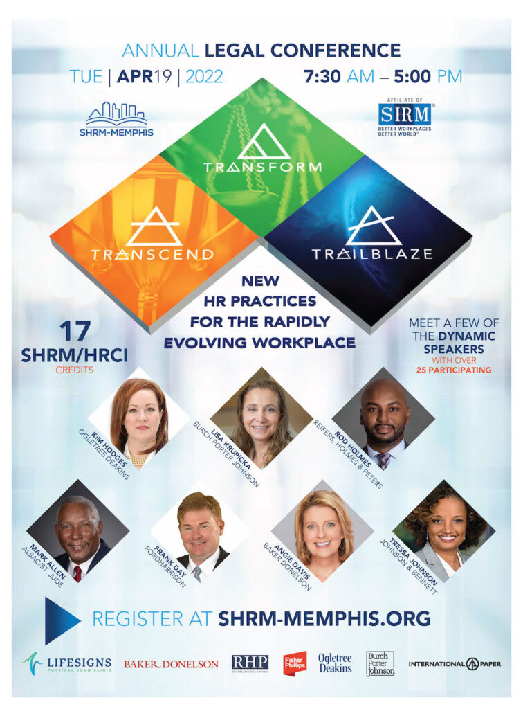 SHRMMemphis Legal Conference April 19 HRProfessionalsMagazine