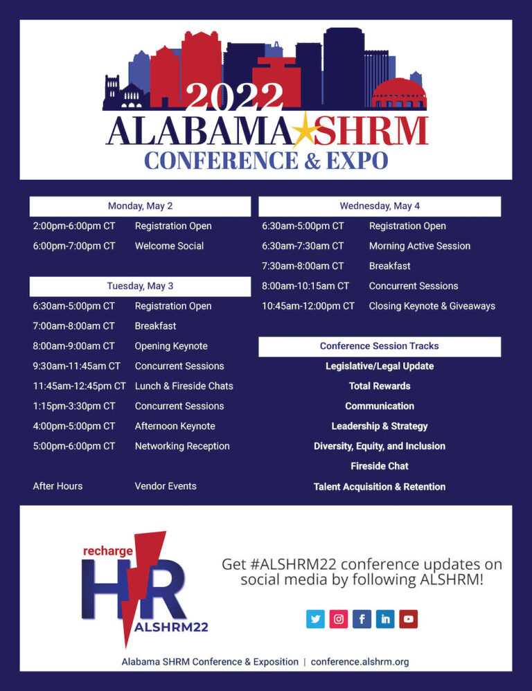 2022 Alabama SHRM State Conference & Expo in Birmingham May 24