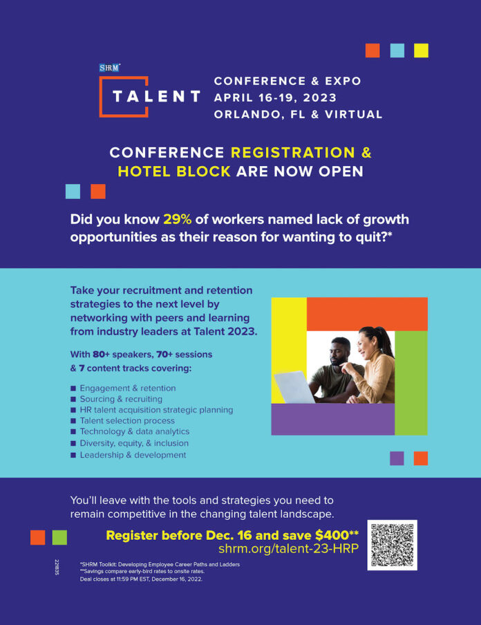 Save the Date for the 2023 SHRM Talent Conference & Expo in Orlando, FL